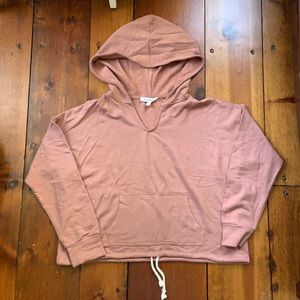 Dusty-rose colored light hooded sweatshirt size S